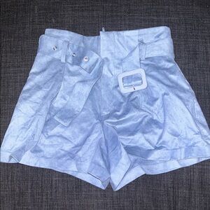 Zara Light Blue High Waist Women's Shorts